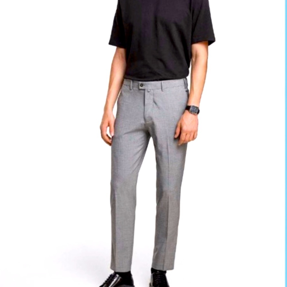 NEW Zara MEN Gray Slim fit trousers dress pants